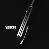 ArtisanCutlery Mousebird Thumb Hole Top Liner Lock EDC Knife Titanium Handle Titanium Clip(3'' S35VN Stone Wash Blade ) 1889G-GY