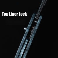 ArtisanCutlery Mousebird Thumb Hole Top Liner Lock EDC Knife Crystal Titanium Handle Crystal Titanium Clip(3'' S35VN Stone Wash Blade ) 1889G-CBU