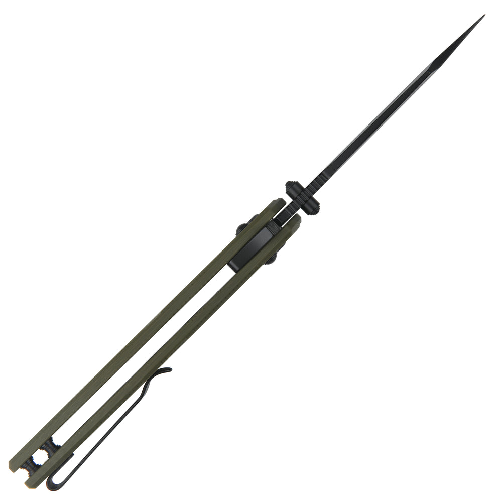 ArtisanCutlery Simoon Recoil Lock V2 Knife Green G10 Handle (3.47'' Black PVD Coating AR-RPM9 Blade) 1882P-BGN