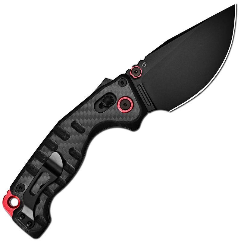 CJRB Doubletap Thumb Stud & Recoil Lock V2 Tatical Knife Carbon Fiber Handle(3.86'' D2 Steel Black PVD Coating Blade) J1970-BCF (Exclusive)