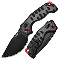 CJRB Doubletap Thumb Stud & Recoil Lock V2 Tatical Knife Carbon Fiber Handle(3.86'' D2 Steel Black PVD Coating Blade) J1970-BCF (Exclusive)
