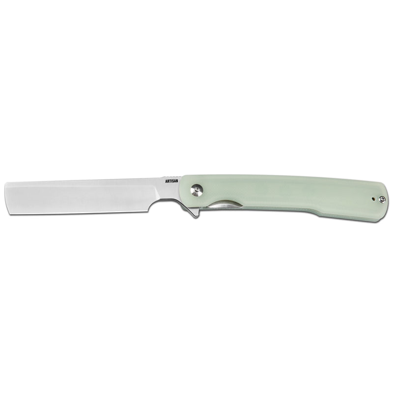 ArtisanCutlery Orthodox V2 Flipper & Liner Lock Knife Green G10 Handle (3.54'' Sand polish AR-RPM9 Blade) 1883P-NTG