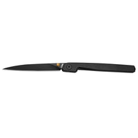 CJRB Lanky Liner Lock Front Flipper Knife Black Aluminum Handle (3.58'' Black PVD Coating AR-RPM9 Blade) J1965-BBK