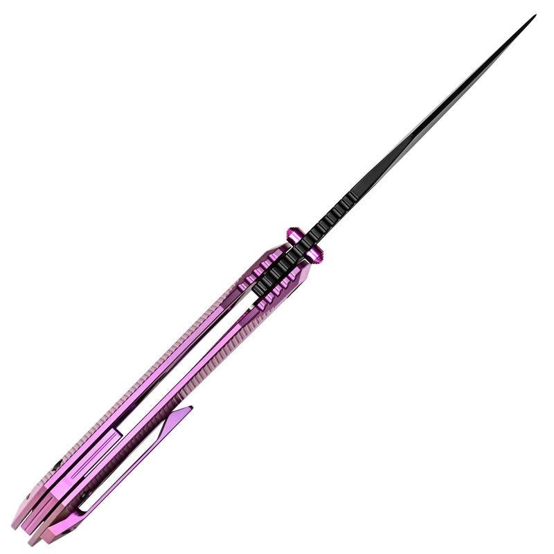 ArtisanCutlery Dark Wing Thumb Hole & Front Flipper Frame Lock EDC Knife Titanium Handle(3.63'' S35VN Black PVD Coating Blade ) 1887G-BPU