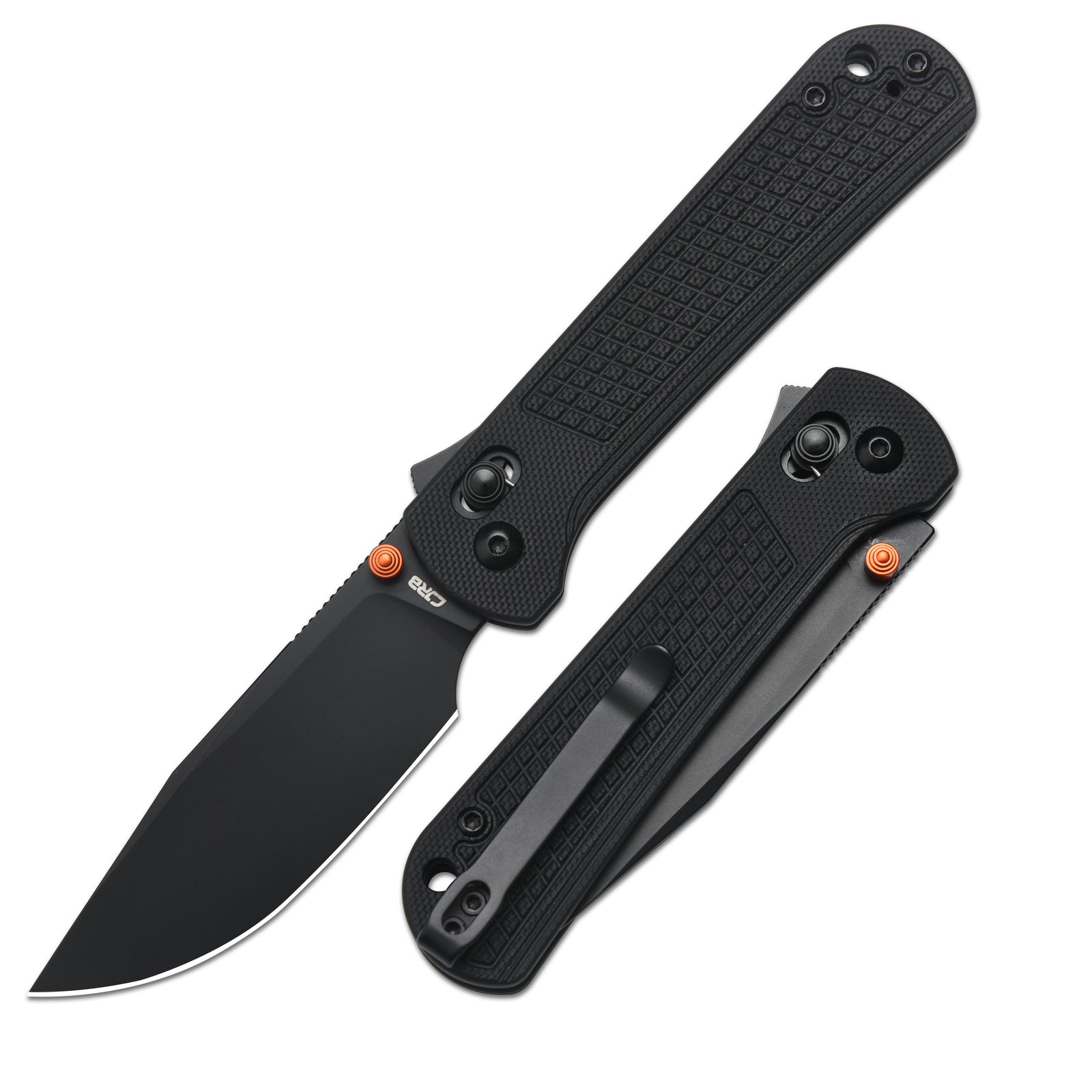 CJRB Bolt Thumbs Stud Recoil Lock Knife Black G10 Handle (3.25'' Black PVD Coating AR-RPM9 Blade) J1960-BBK