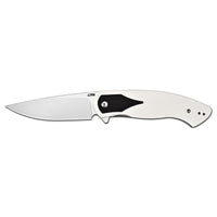 CJRB Rodayo Flipper & Liner Lock Folding Knife White G10 Handle (3.78'' Stone Wash AR-RPM9 Steel Blade) J1972-WBK