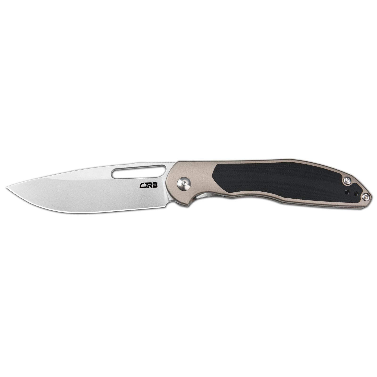 CJRB Droma Liner Lock Thumb Hole Knife Inlay Aluminum And G10 Inlay Handle (3.33'' Stone Wash AR-RPM9 Blade) J1963-BK