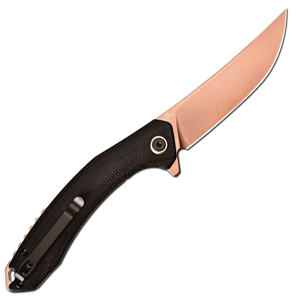 CJRB Gobi Flipper & Liner Lock Micarta Handle (3.5'' Rose Gold AR-RPM9 Blade) J1906-RBK (Exclusive)