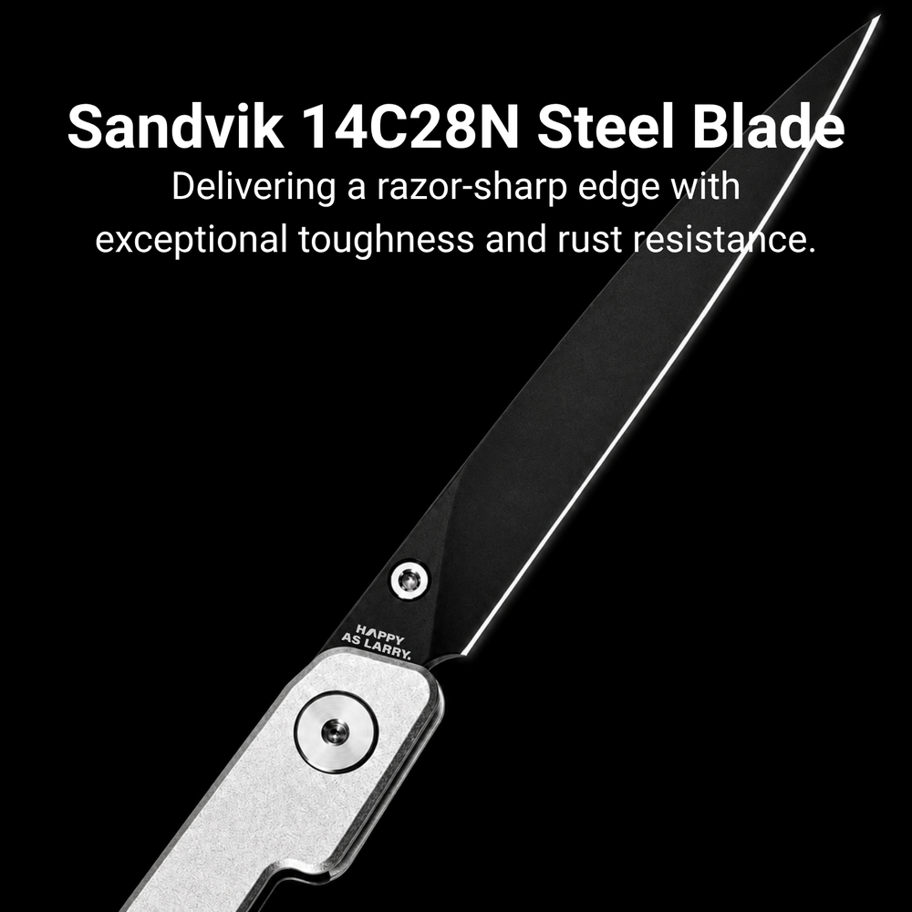 CJRB Lanky Thumb Stud & Liner Lock Knife Sliver Aluminum Handle (3.58'' Sandvik 14C28N Black PVD Coating Blade) J1965-SLV