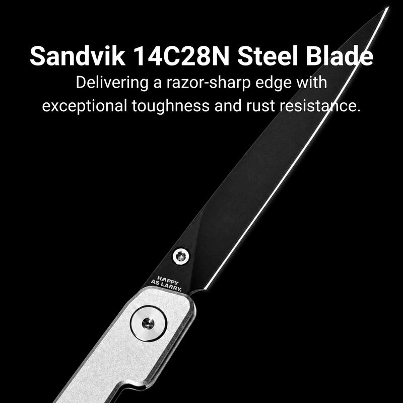 CJRB Lanky Thumb Stud & Liner Lock Knife Sliver Aluminum Handle (3.58'' Sandvik 14C28N Black PVD Coating Blade) J1965-SLV