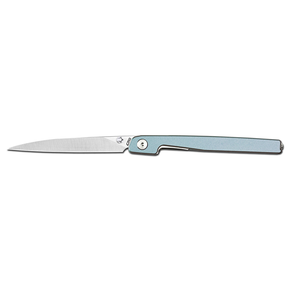 CJRB Lanky Thumb Stud & Liner Lock Knife Light Blue Aluminum Handle (3.58'' Sandvik 14C28N Sand Polish Blade) J1965-PBU