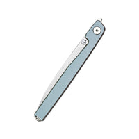 CJRB Lanky Thumb Stud & Liner Lock Knife Light Blue Aluminum Handle (3.58'' Sandvik 14C28N Sand Polish Blade) J1965-PBU