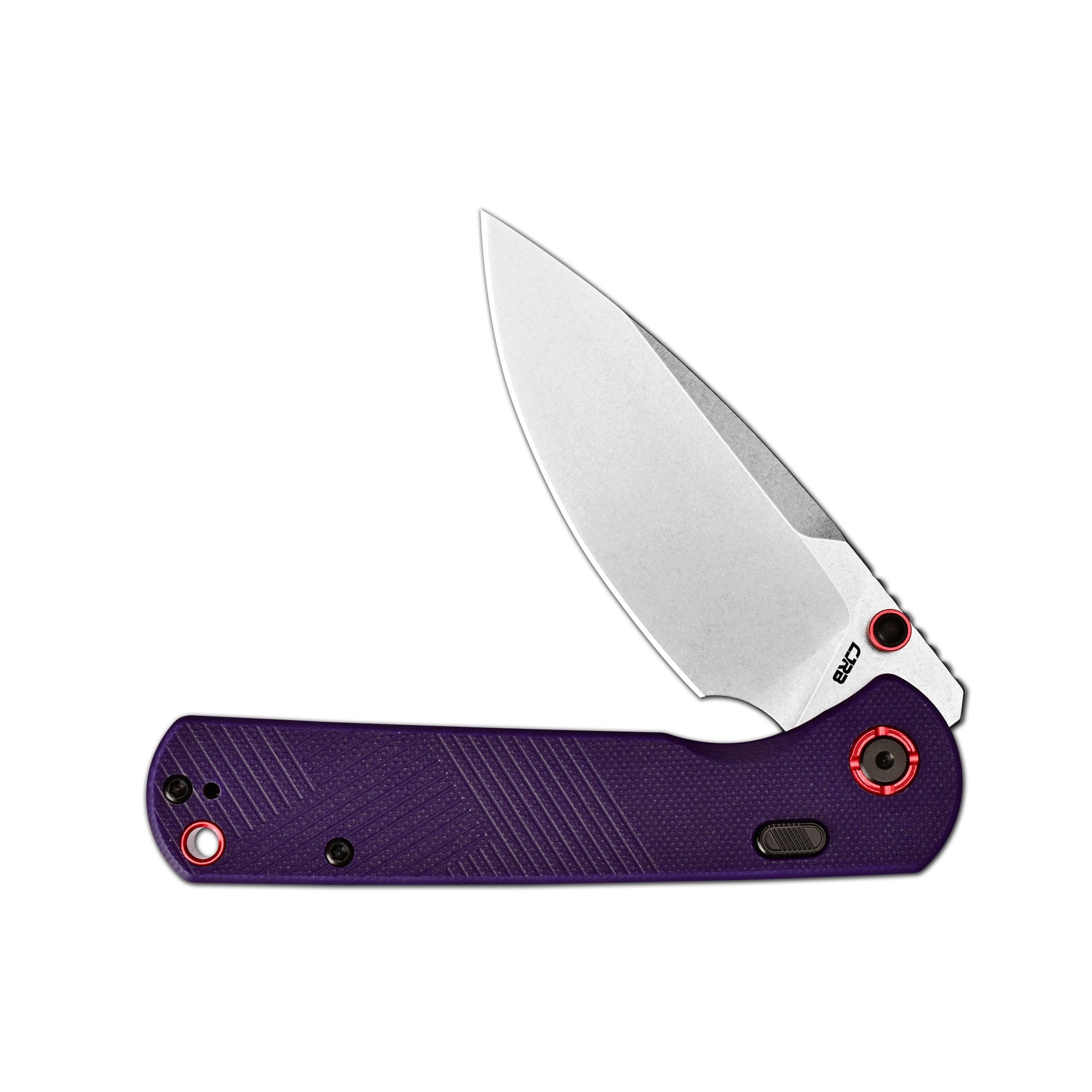 CJRB Latitude Thumb Stud & Top Liner Lock EDC Knife Purple CNC G10 Tex