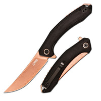 CJRB Gobi Flipper & Liner Lock Micarta Handle (3.5'' Rose Gold AR-RPM9 Blade) J1906-RBK (Exclusive)