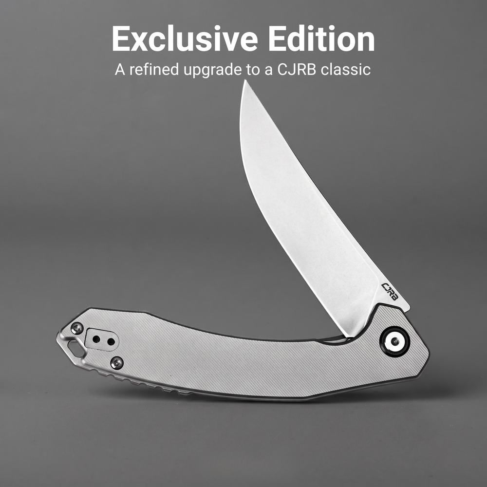 CJRB Gobi Flipper & Frame Lock Titanium Handle (3.5'' CPM S90V Stone Wash Blade) J1906G-TI (Exclusive)