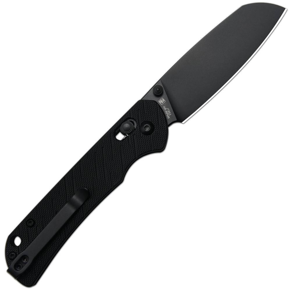 CJRB Lyrid J1953 AR-RPM9 Steel Blade G10 Handle Folding Knives - Black PVD/Black G10 (J1953-BBK)
