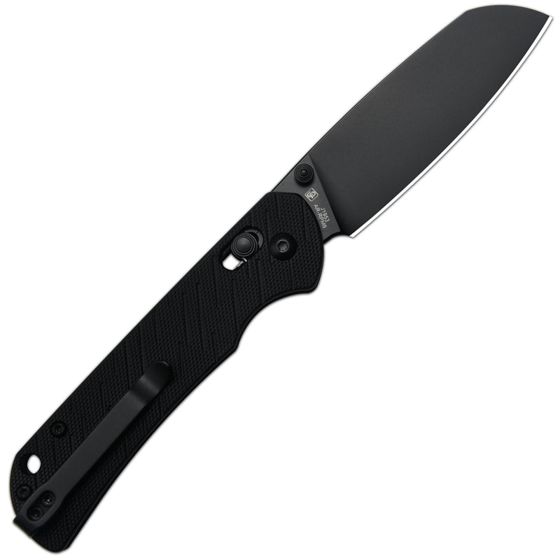 CJRB Lyrid J1953 AR-RPM9 Steel Blade G10 Handle Folding Knives - Black PVD/Black G10 (J1953-BBK)