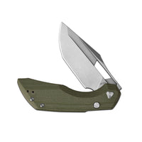 ArtisanCutlery Mousebird Thumb Hole Top Liner Lock EDC Knife Micarta Handle Titanium Clip(3'' N690 Stone Wash Blade ) 1889G-MGN