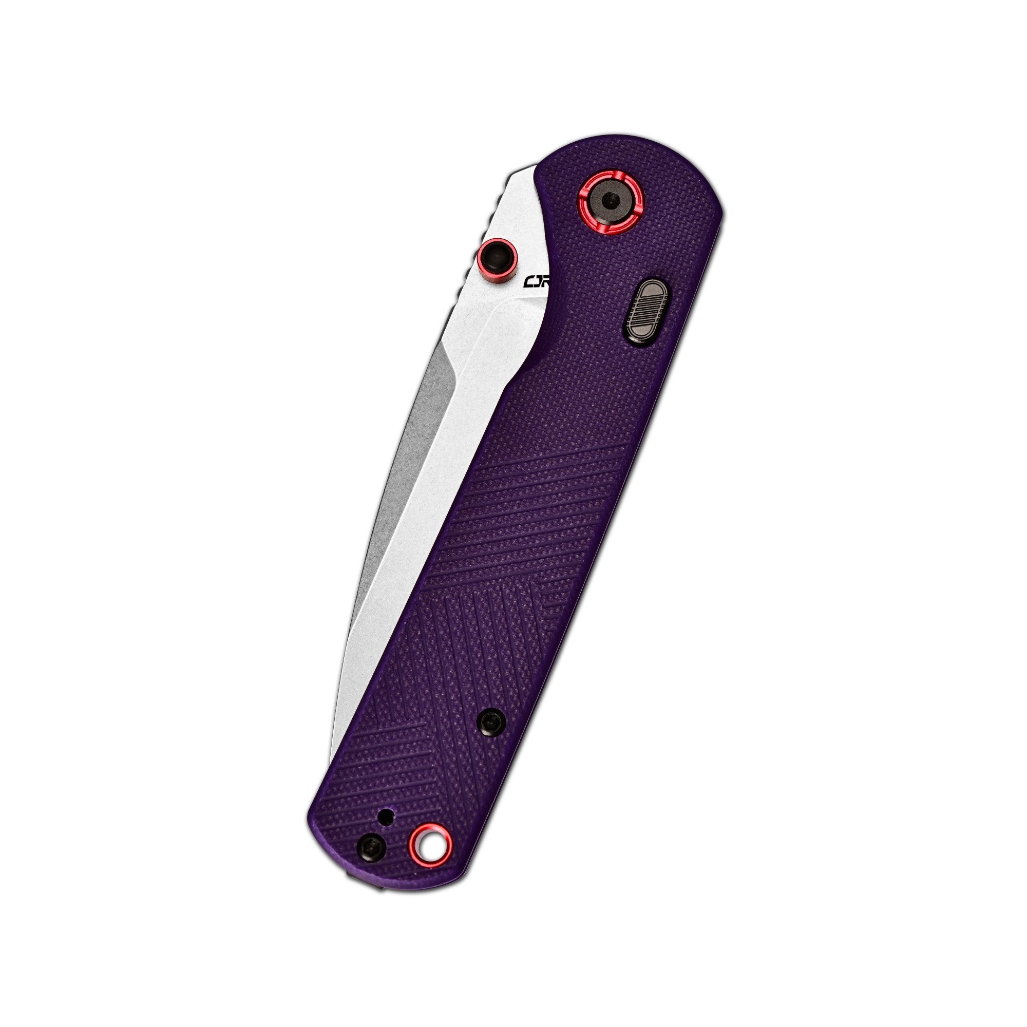 CJRB Latitude Thumb Stud & Top Liner Lock EDC Knife Purple CNC G10 Tex