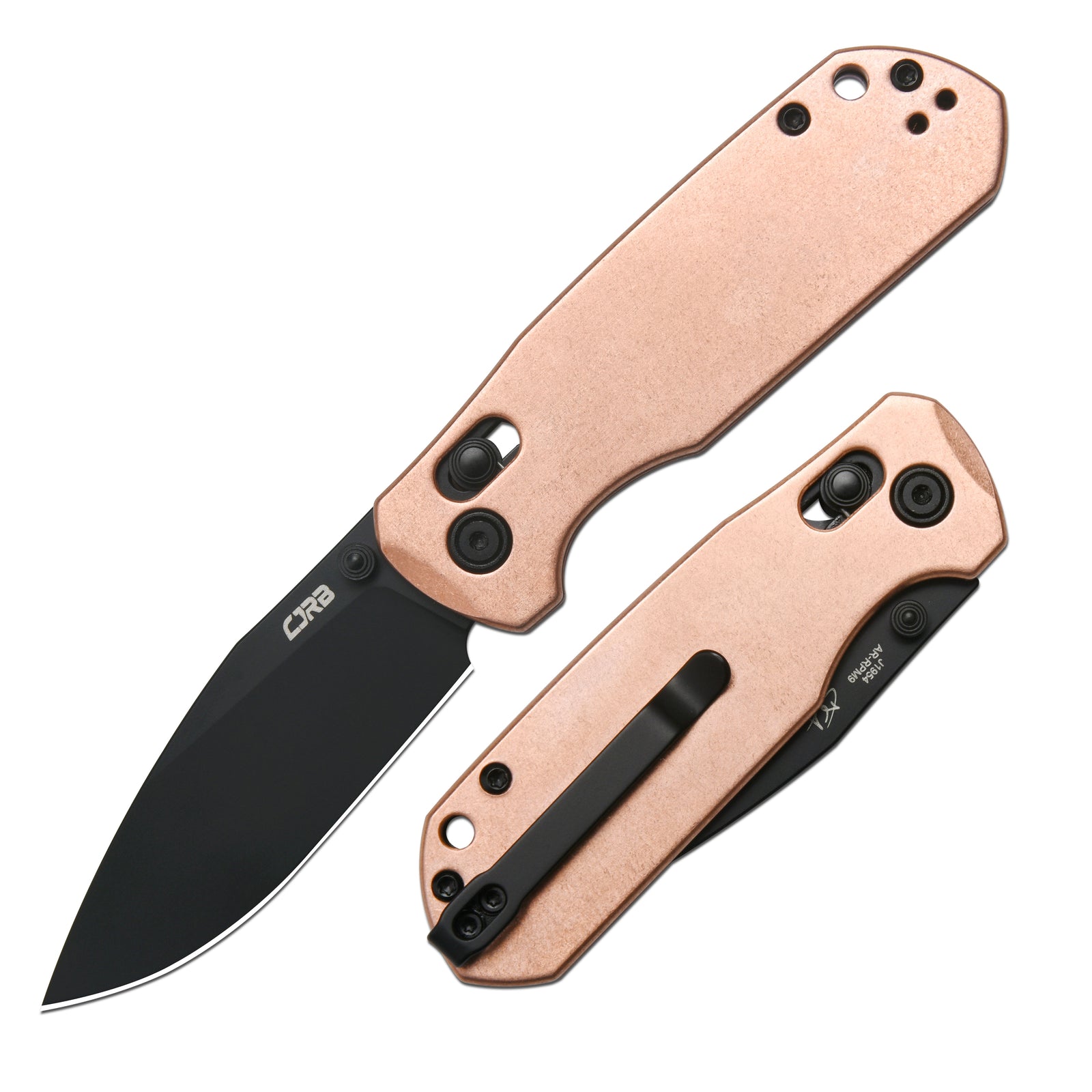 CJRB Maximal Crossbar Lock Knife Copper Handle (2.95'' Black PVD Coating AR-RPM9 Blade) J1954-CO