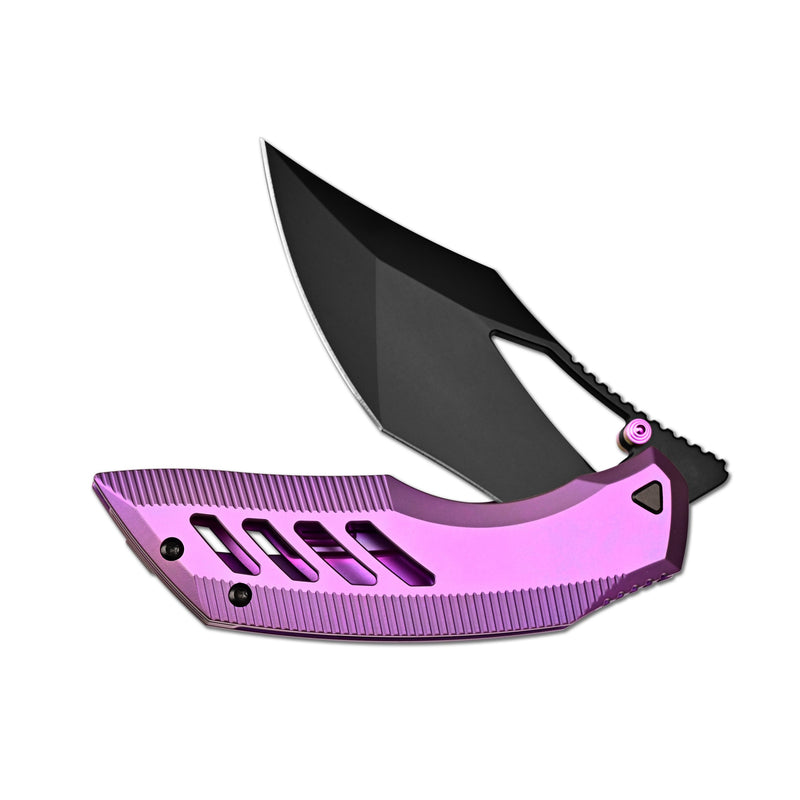 ArtisanCutlery Dark Wing Thumb Hole & Front Flipper Frame Lock EDC Knife Titanium Handle(3.63'' S35VN Black PVD Coating Blade ) 1887G-BPU