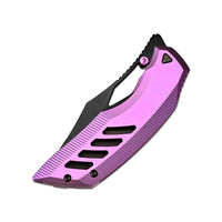 ArtisanCutlery Dark Wing Thumb Hole & Front Flipper Frame Lock EDC Knife Titanium Handle(3.63'' S35VN Black PVD Coating Blade ) 1887G-BPU