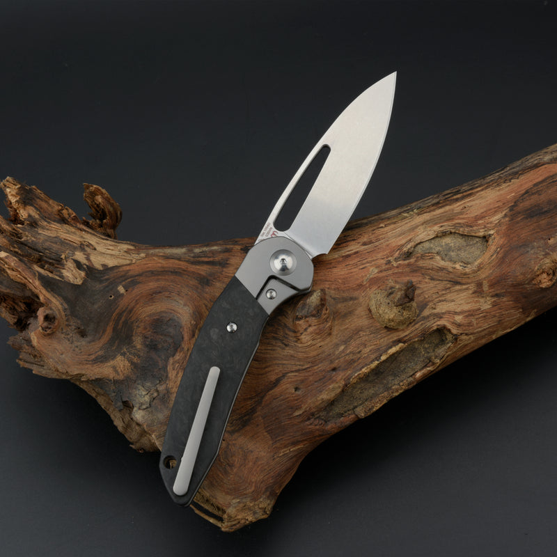 Artisan Cutlery Tylos 1854G S35VN Blade Titanium and Marbled Carbon Fiber Handle