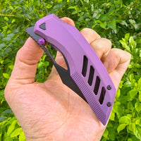 ArtisanCutlery Dark Wing ATZ-1887G S35VN Blade Titanium Handle Folding Knives(PROTOTYPE) Purple