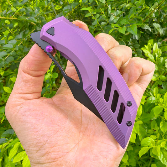 ArtisanCutlery Dark Wing ATZ-1887G S35VN Blade Titanium Handle Folding Knives(PROTOTYPE) Purple