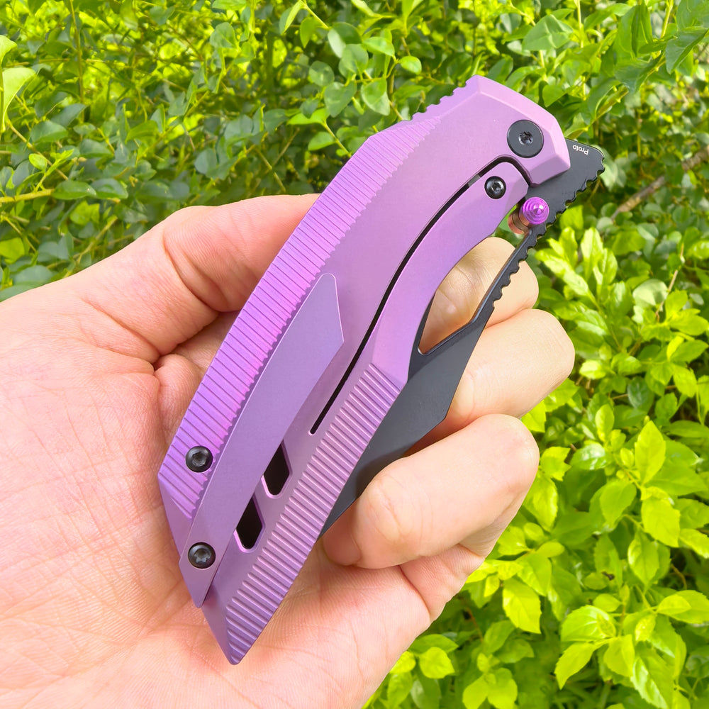 ArtisanCutlery Dark Wing ATZ-1887G S35VN Blade Titanium Handle Folding Knives(PROTOTYPE) Purple