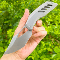 ArtisanCutlery Dark Wing ATZ-1887G S35VN Blade Titanium Handle Folding Knives(PROTOTYPE) Grey