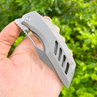 ArtisanCutlery Dark Wing ATZ-1887G S35VN Blade Titanium Handle Folding Knives(PROTOTYPE) Grey