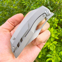 ArtisanCutlery Dark Wing ATZ-1887G S35VN Blade Titanium Handle Folding Knives(PROTOTYPE) Grey