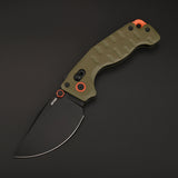 ArtisanCutlery Doubletap Recoil Lock Knife G10 Handle (3.86'' Black PVD Coating&Stone Wash D2 Blade) 1888P Prototype