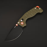 ArtisanCutlery Doubletap Recoil Lock Knife G10 Handle (3.86'' Black PVD Coating&Stone Wash D2 Blade) 1888P Prototype