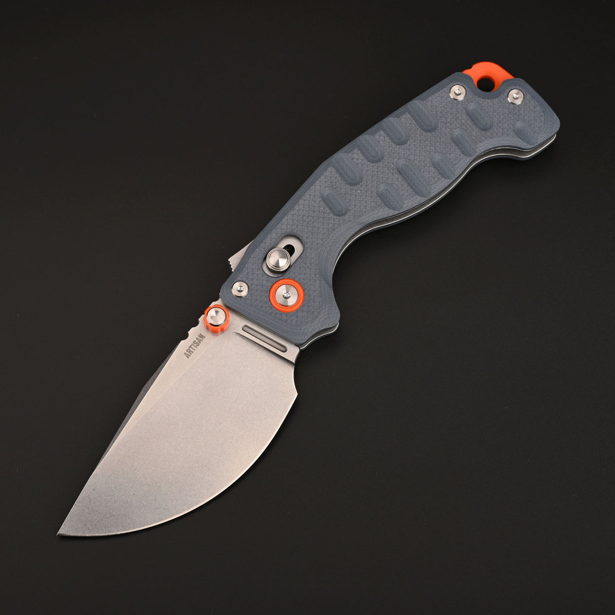 ArtisanCutlery Doubletap Recoil Lock Knife G10 Handle (3.86'' Black PVD Coating&Stone Wash D2 Blade) 1888P Prototype