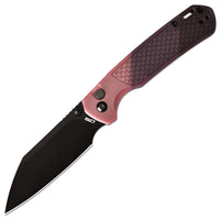 CJRB Pyrite-Light Thumb Stud & Button Lock EDC Knife, Thermochromic FRN Handle (Brown to Red), 3.34'' AR-RPM9 Black PVD Coating Blade, J1945-BRD