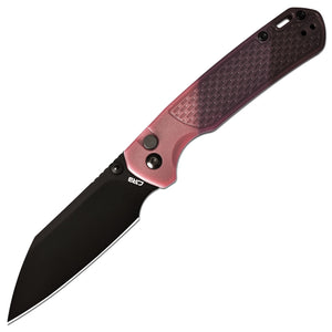 CJRB Pyrite-Light Thumb Stud & Button Lock EDC Knife, Thermochromic FRN Handle (Brown to Red), 3.34'' AR-RPM9 Black PVD Coating Blade, J1945-BRD