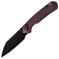 CJRB Pyrite-Light Thumb Stud & Button Lock EDC Knife, Thermochromic FRN Handle (Brown to Red), 3.34'' AR-RPM9 Black PVD Coating Blade, J1945-BRD