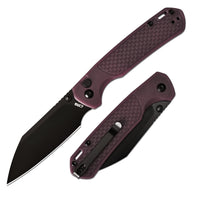 CJRB Pyrite-Light Thumb Stud & Button Lock EDC Knife, Thermochromic FRN Handle (Brown to Red), 3.34'' AR-RPM9 Black PVD Coating Blade, J1945-BRD