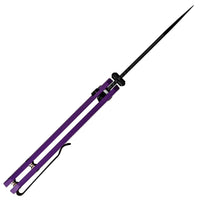 CJRB Pyrite-Light Thumb Stud & Button Lock EDC Knife Purple FRN Handle(3.34'' AR-RPM9 Black PVD Coating Blade) J1945-BPU (Exclusive)