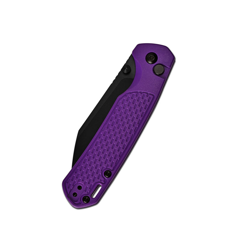 CJRB Pyrite-Light Thumb Stud & Button Lock EDC Knife Purple FRN Handle(3.34'' AR-RPM9 Black PVD Coating Blade) J1945-BPU (Exclusive)