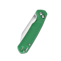 CJRB Pyrite-Light Thumb Stud & Button Lock EDC Knife, Thermochromic FRN Handle (Dark Green to Light Green), 3.34'' AR-RPM9 Stonewashed Blade, J1945-DLG