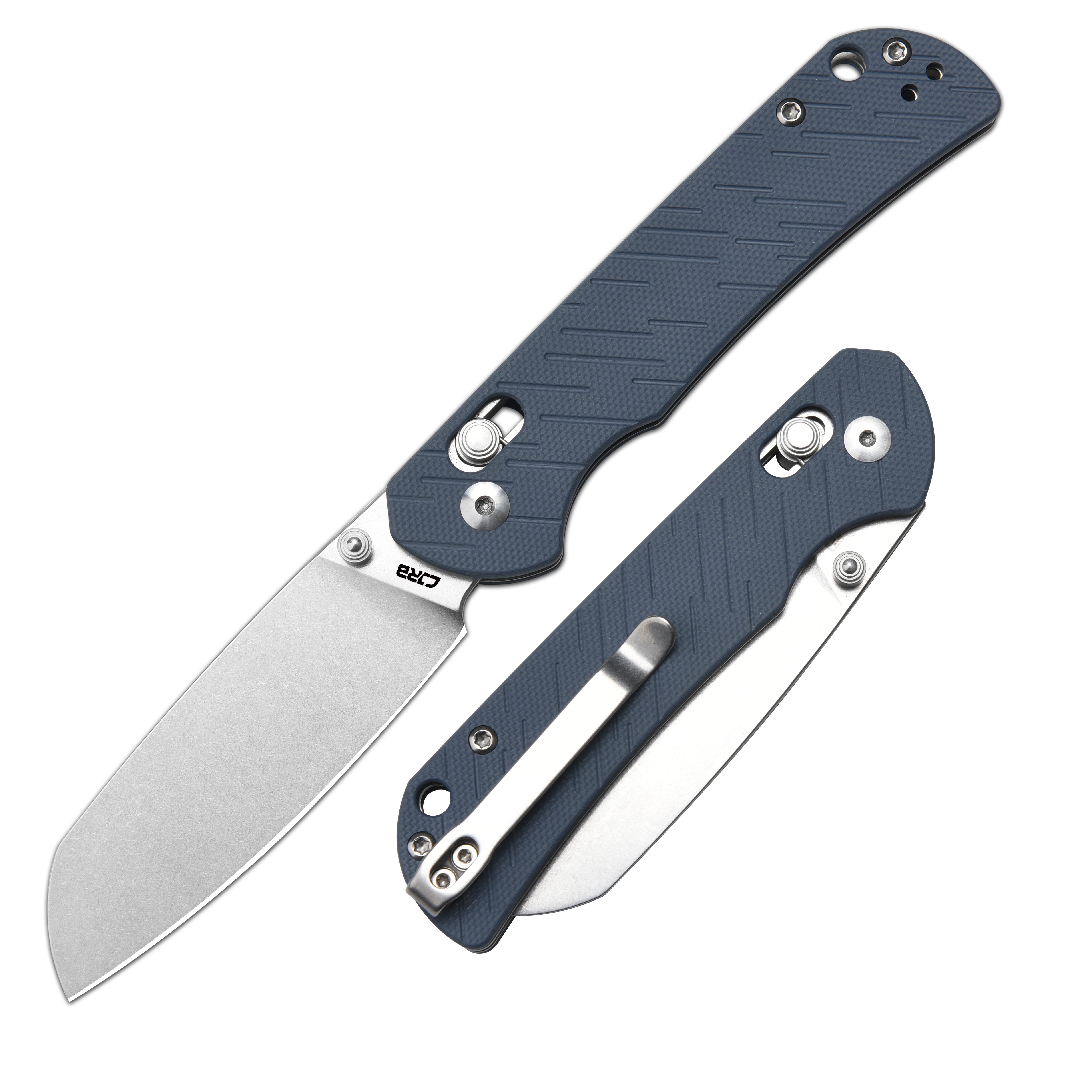 CJRB Lyrid J1953 AR-RPM9 Steel Blade G10 Handle Folding Knives - Stone Wash/Gray G10 (J1953-GY)