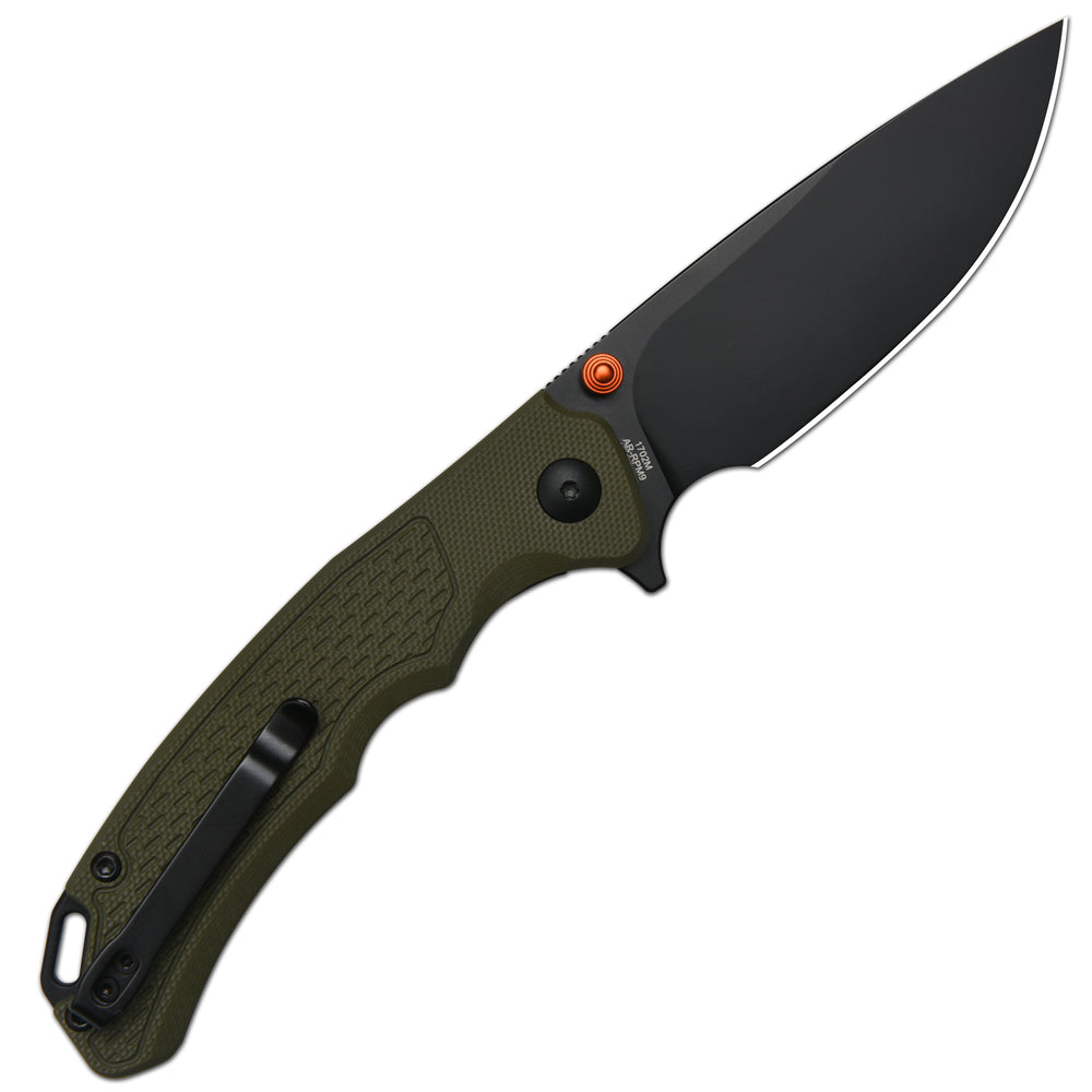ArtisanCutlery Tradition V2 Liner Lock Knife Green G10 Handle (3.58'' Black PVD Coating AR-RPM9 Blade) 1702M-BGN