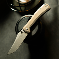 ArtisanCutlery Santee Thumb Stud & Frame Lock Folding Knife Titanium Handle (3.54'' CPM S35VN Steel Stone Wash Blade) 1888G-GY