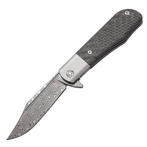 Artisan Cutlery Hyperion Atz-1834gsd Damascus Blade Titanium And Carbon Fiber Handle Folding Knives - artisan cutlery