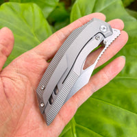 ArtisanCutlery Dark Wing ATZ-1887G S35VN Blade Titanium Handle Folding Knives(PROTOTYPE) Grey