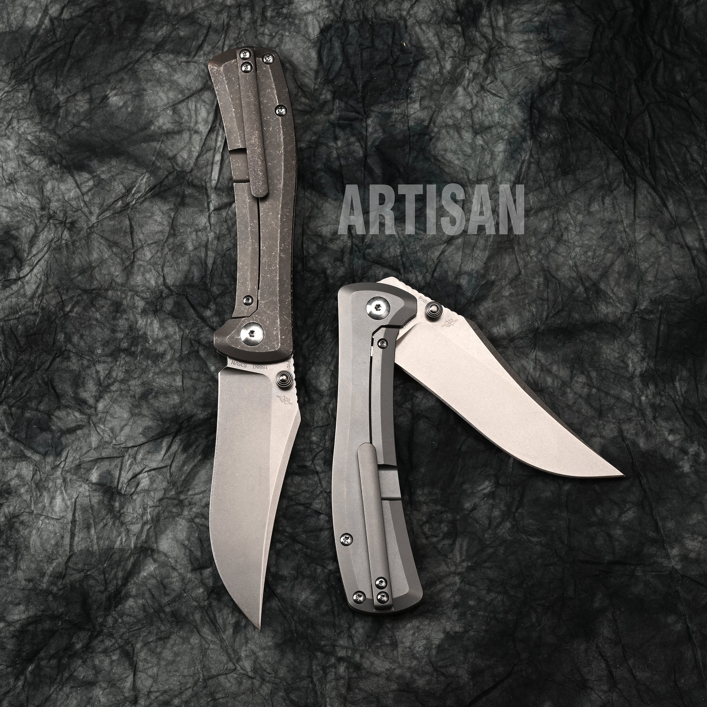 santeです。 ArtisanCutlery Santee ATZ-1888G S35VN Blade Titanium Handle Folding Kn