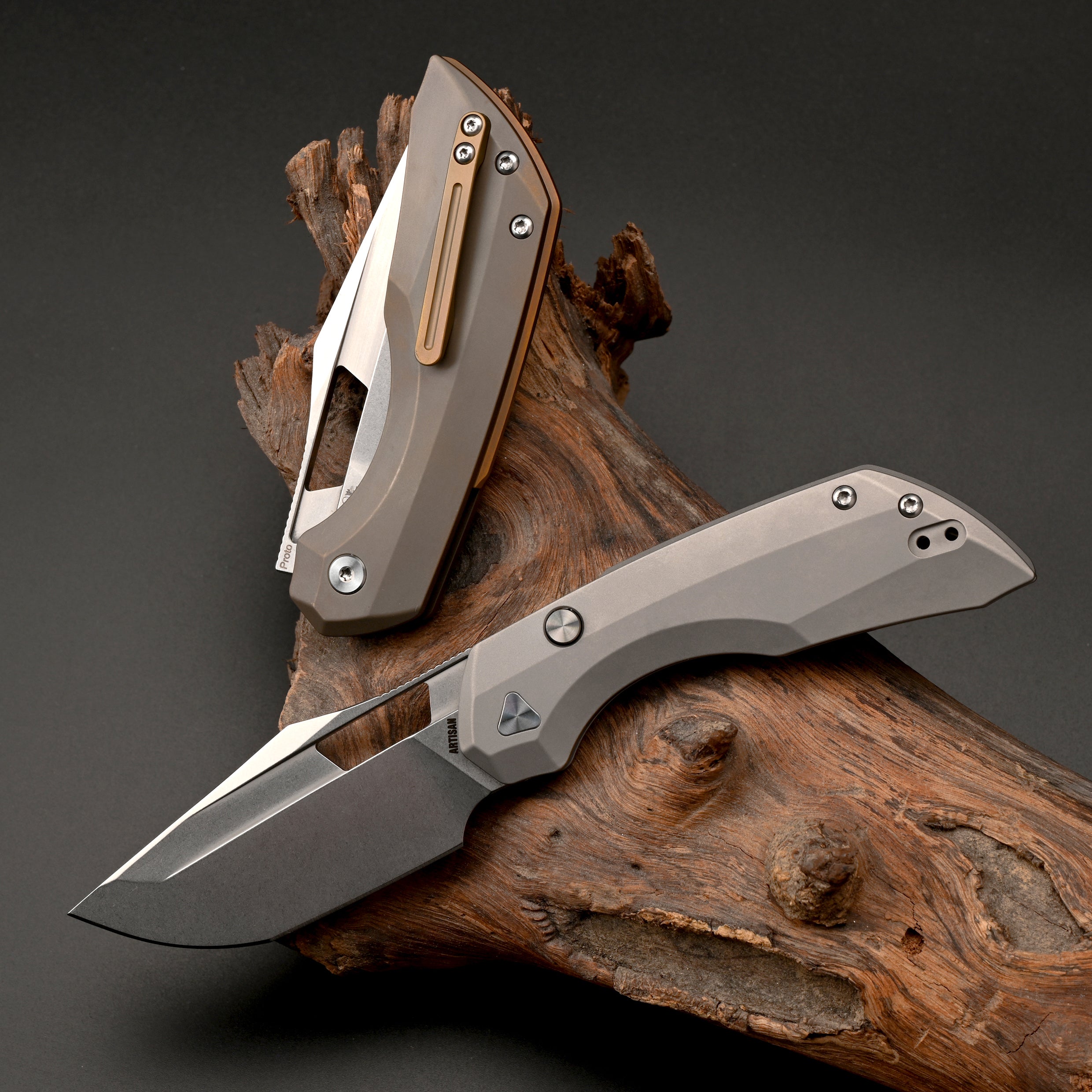 ArtisanCutlery Mousebird ATZ-1889G S35VN Blade Titanium Handle Folding